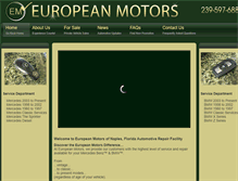 Tablet Screenshot of europeanmotorsofnaples.com